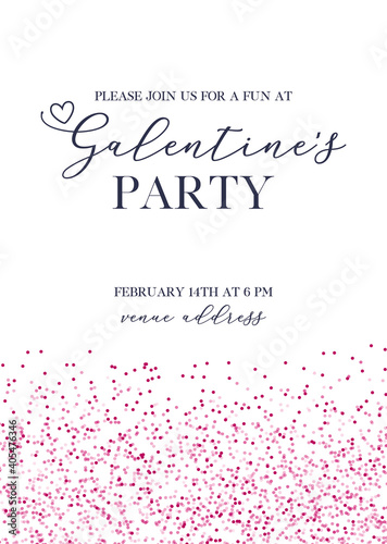 Galentine's party handwritten calligraphy vector card