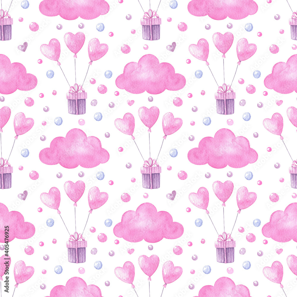 Valentines day watercolor pattern 4