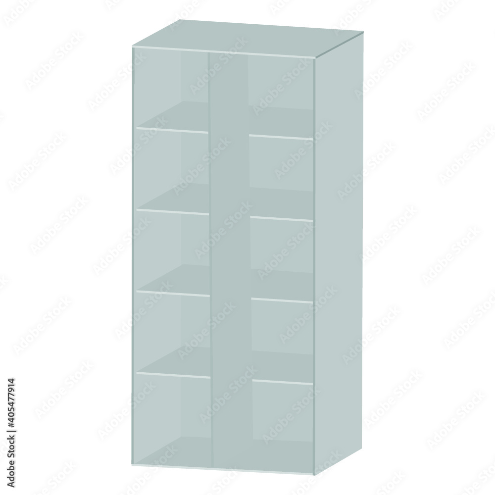 Long Blank Empty Showcase Display With Retail Shelves. Perspective View 3D. Illustration Isolated On White Background. Mock Up Template Ready For Your Design. Product Advertising. Vector EPS10 Long Blank Empty Showcase Display With Retail Shelves. Perspective View 3D. Illustration Isolated On White Background. Mock Up Template Ready For Your Design. Product Advertising. Vector EPS10