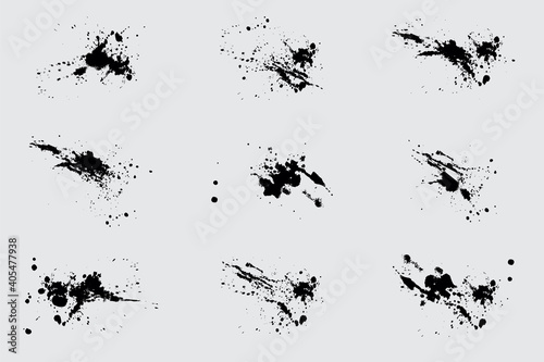 set of abstract grunge ink splat in vector eps 10 photo