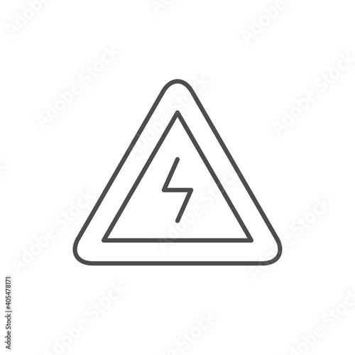 Electricity warning line outline icon