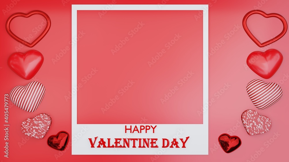 Fototapeta premium Valentines day background with heart pattern and typography valentines day text .