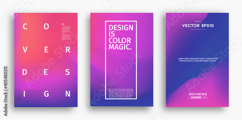 Cover design template with yellow red purple gradient. Wave vector illustration. Gradient mesh poster abstract background. Fluid banner design.