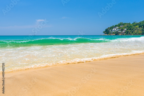 Waves on Kamala beach  Phuket island  Thailand