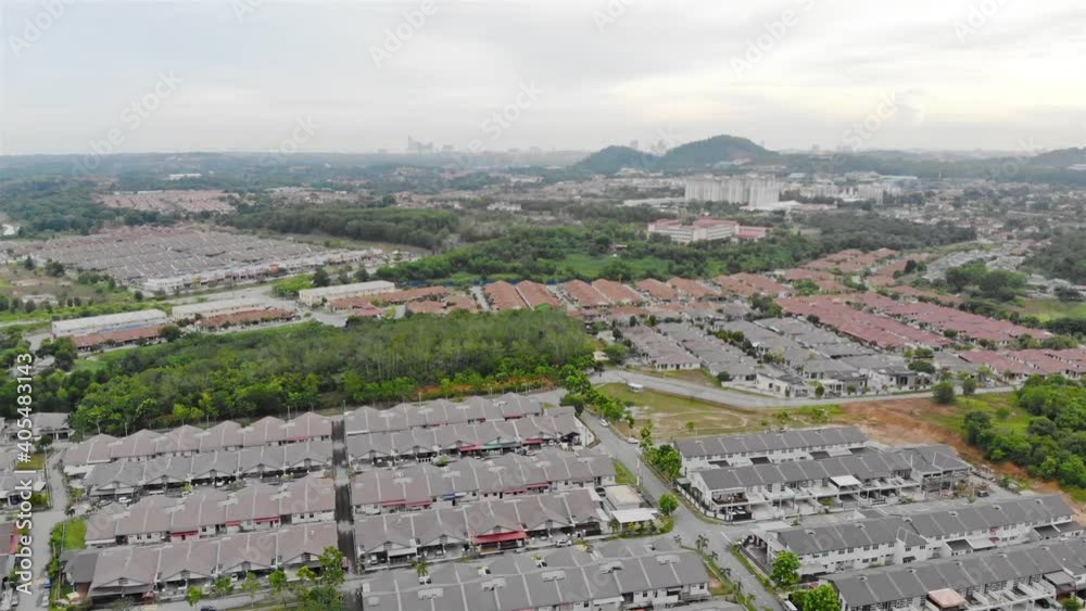 Sky View Of Upcoming Housing Area In Melaka - Aerial Shot Dolly Forward Sky View Of Upcoming Housing Area In Melaka - Aerial Shot Dolly Forward