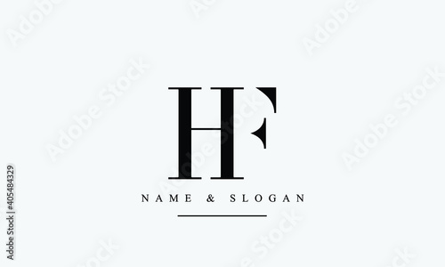 HF, FH, H, F Letter Logo Design with Creative Modern Trendy Typography