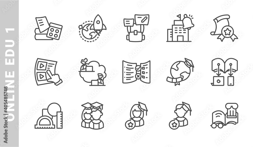online edu 1, elements of online education icon set. Outline Style. each made in 64x64 pixel online edu 1, elements of online education icon set. Outline Style. each made in 64x64 pixel