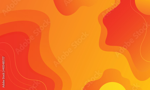Liquid color background design. Fluid gradient shapes composition. Orange fluid shapes composition with trendy gradients. Vector illustration