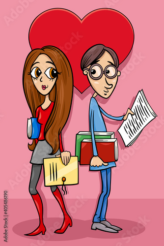 valentine card with man and woman couple in love