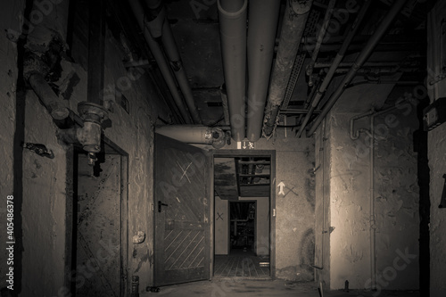 Fotografie Creepy abandoned asylum a forgotten hospital clinic a decayed lost place