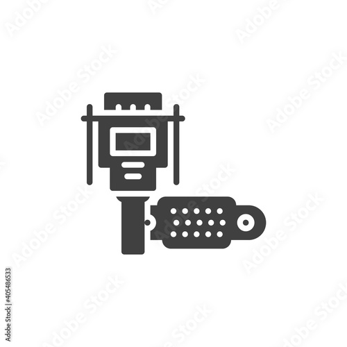 VGA cable port vector icon. filled flat sign for mobile concept and web design. VGA Connector glyph icon. Symbol, logo illustration. Vector graphics