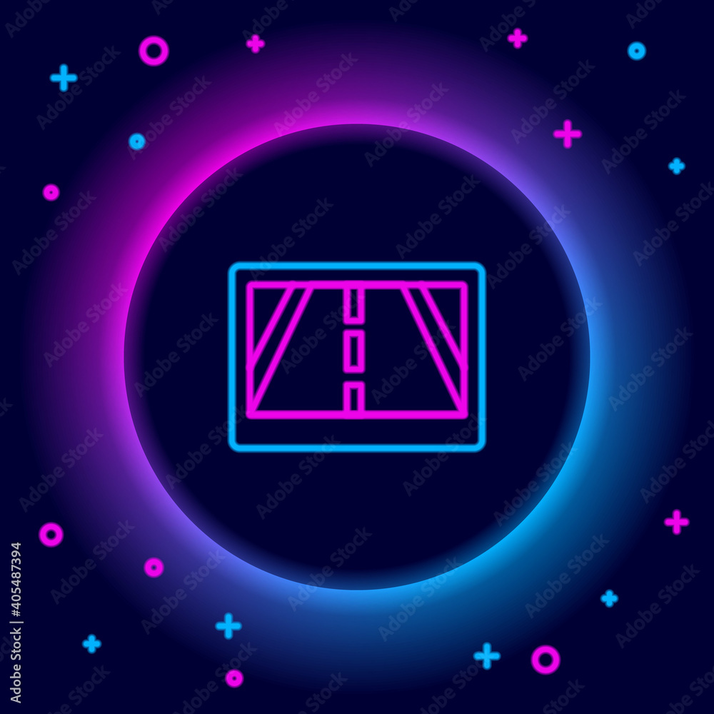 Glowing neon line Gps device with map icon isolated on black background. Colorful outline concept. Vector. Glowing neon line Gps device with map icon isolated on black background. Colorful outline concept. Vector.
