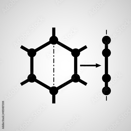 Graphene icon - carbon with single atoms layer