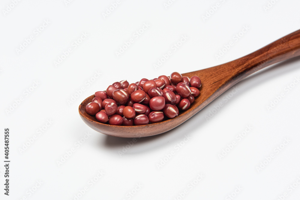 azuki beans , red beans on white background azuki beans , red beans on white background