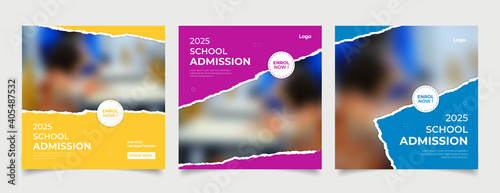 School education admission social media post and web banner template