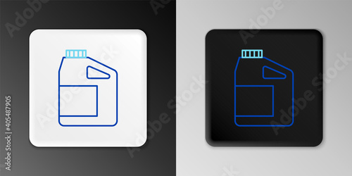 Line Canister for motor machine oil icon isolated on grey background. Oil gallon. Oil change service and repair. Engine oil sign. Colorful outline concept. Vector.
