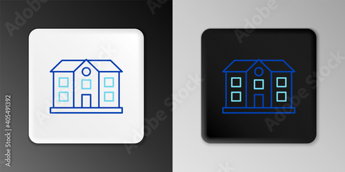 Line House icon isolated on grey background. Home symbol. Colorful outline concept. Vector.