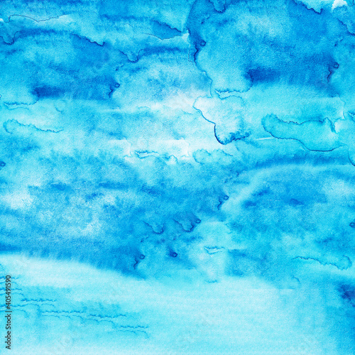 Beautiful blue watercolor background , blue texture