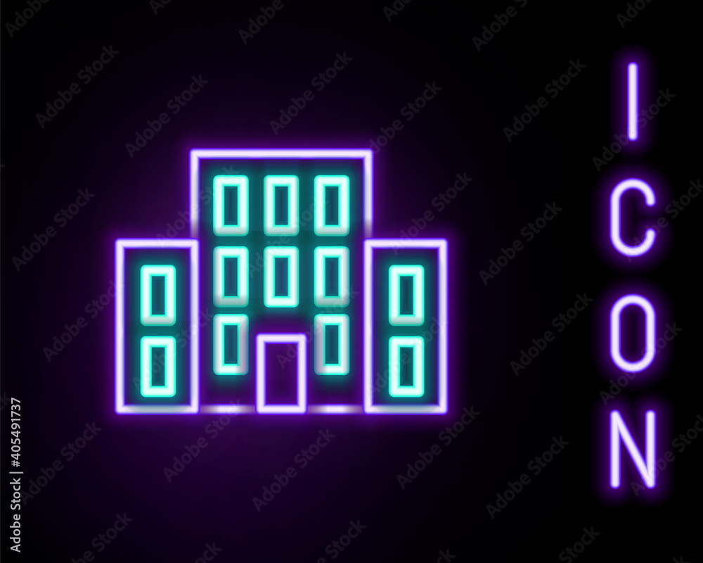 Glowing neon line House icon isolated on black background. Home symbol. Colorful outline concept. Vector. Glowing neon line House icon isolated on black background. Home symbol. Colorful outline concept. Vector.