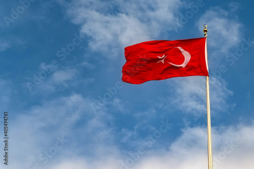 The flag of Turkey, officially the Turkish flag or Turk bayragi photo
