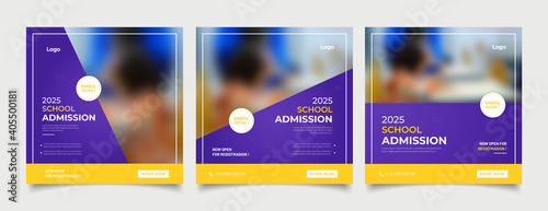 School education admission social media post and web banner template