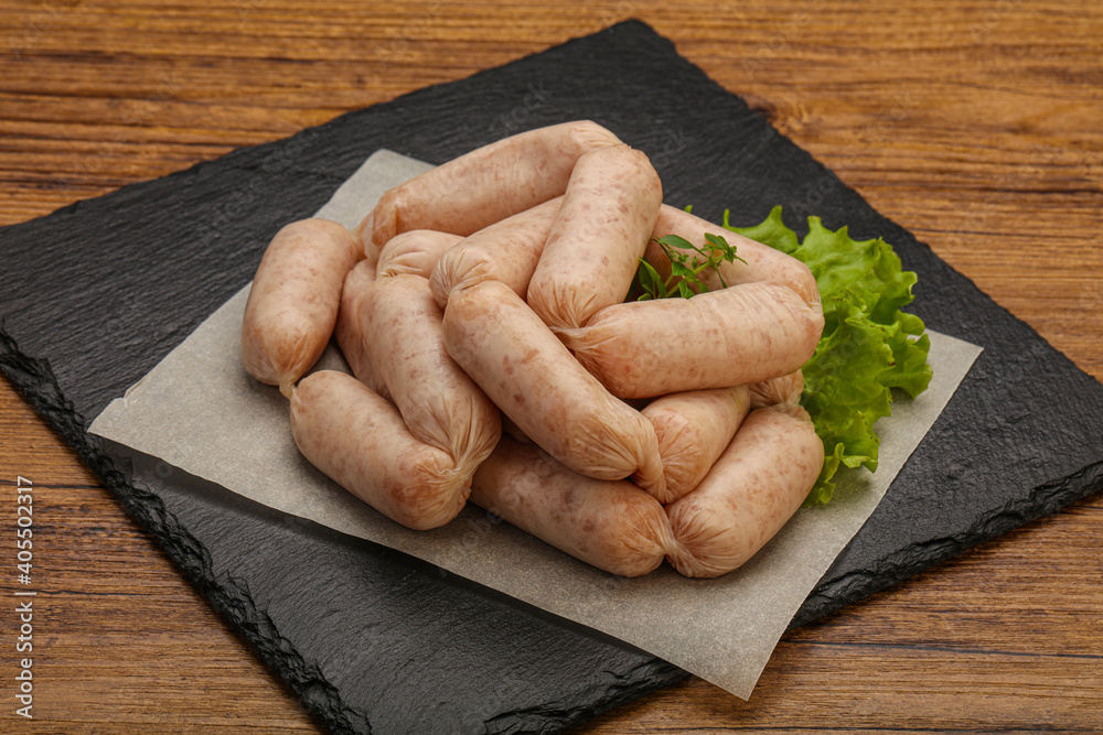 Raw natural chicken baby sausages Raw natural chicken baby sausages