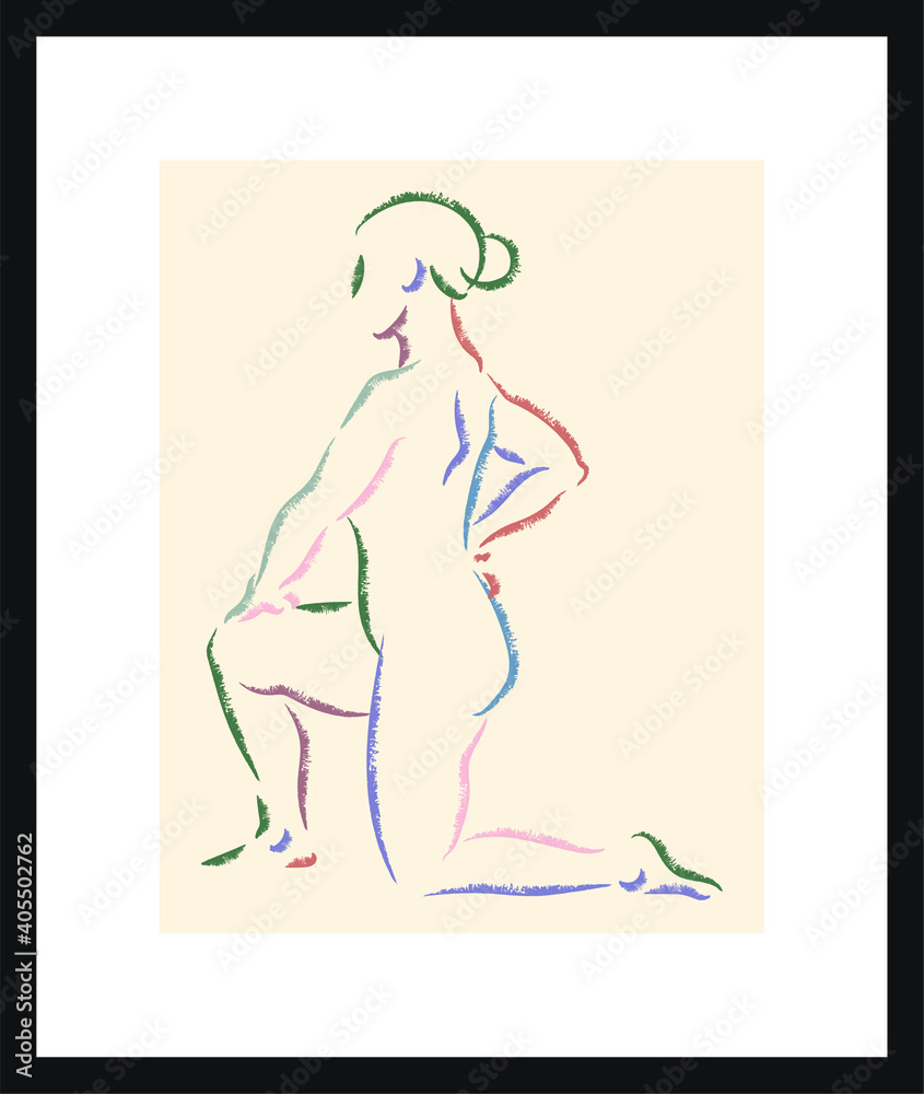 Life human sketch. Vector poster. Living room poster, wall decoration poster Life human sketch. Vector poster. Living room poster, wall decoration poster