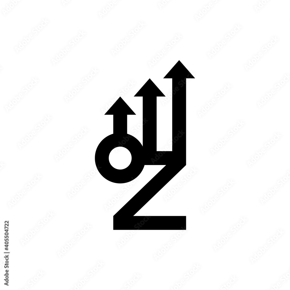 MZ letter with up arrow and men symbol logo design vector MZ letter with up arrow and men symbol logo design vector