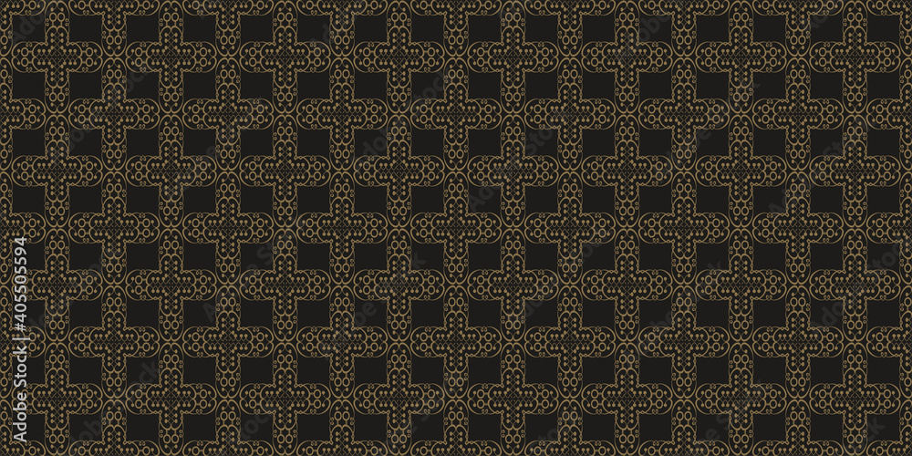 Dark pattern with decorative ornaments. Seamless wallpaper texture. Vector image Dark pattern with decorative ornaments. Seamless wallpaper texture. Vector image