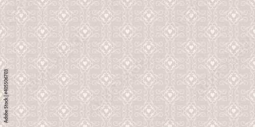 Decorative background pattern with ornate ornament. Seamless wallpaper texture. Vector graphics