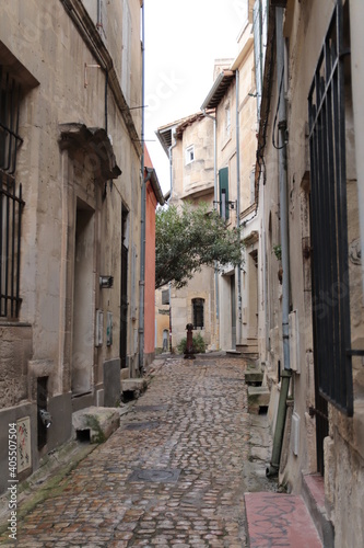 narrow street in the town of arles