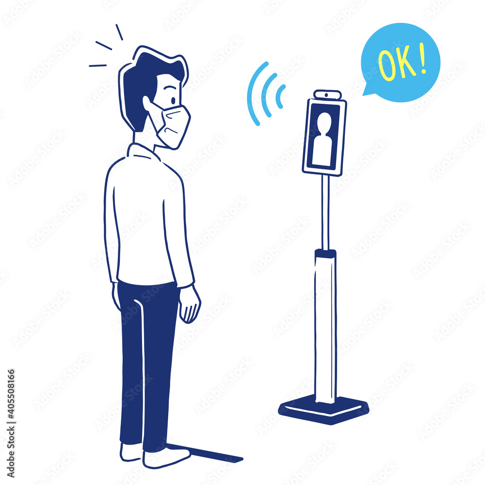 ベクターイラスト素材 検温器 温度計 体温計 Stock Vector Adobe Stock