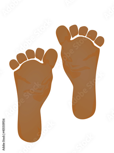 Bare foot print, vector illustration