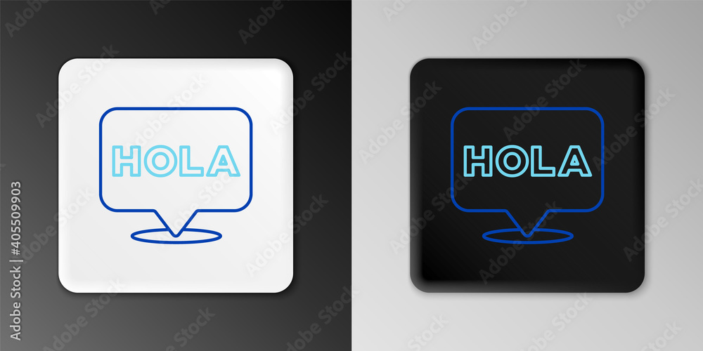 Line Hola icon isolated on grey background. Colorful outline concept. Vector. Line Hola icon isolated on grey background. Colorful outline concept. Vector.