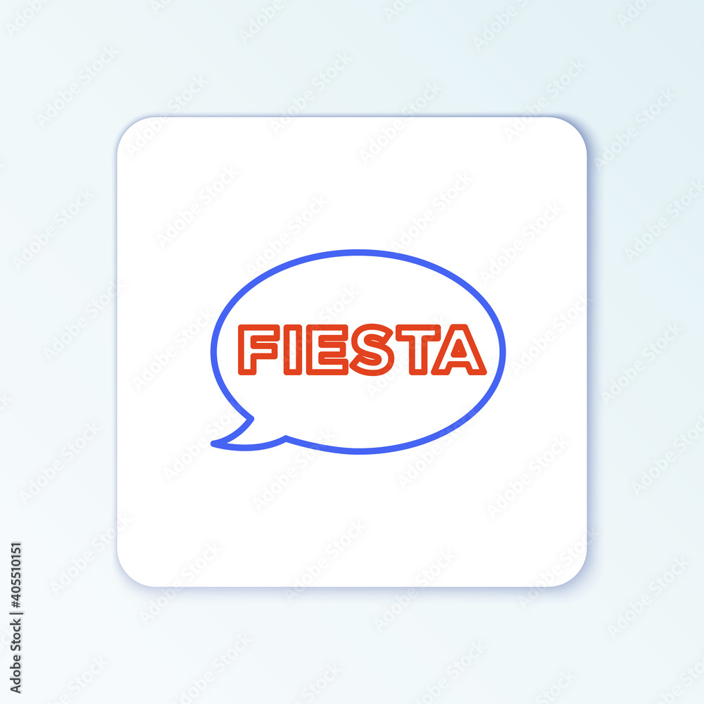 Line Fiesta icon isolated on white background. Colorful outline concept. Vector. Line Fiesta icon isolated on white background. Colorful outline concept. Vector.