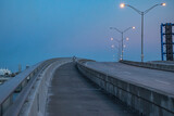 A Man crossing a Bridge in Miami - port blvd - NE 6th Street - USA - EEUU