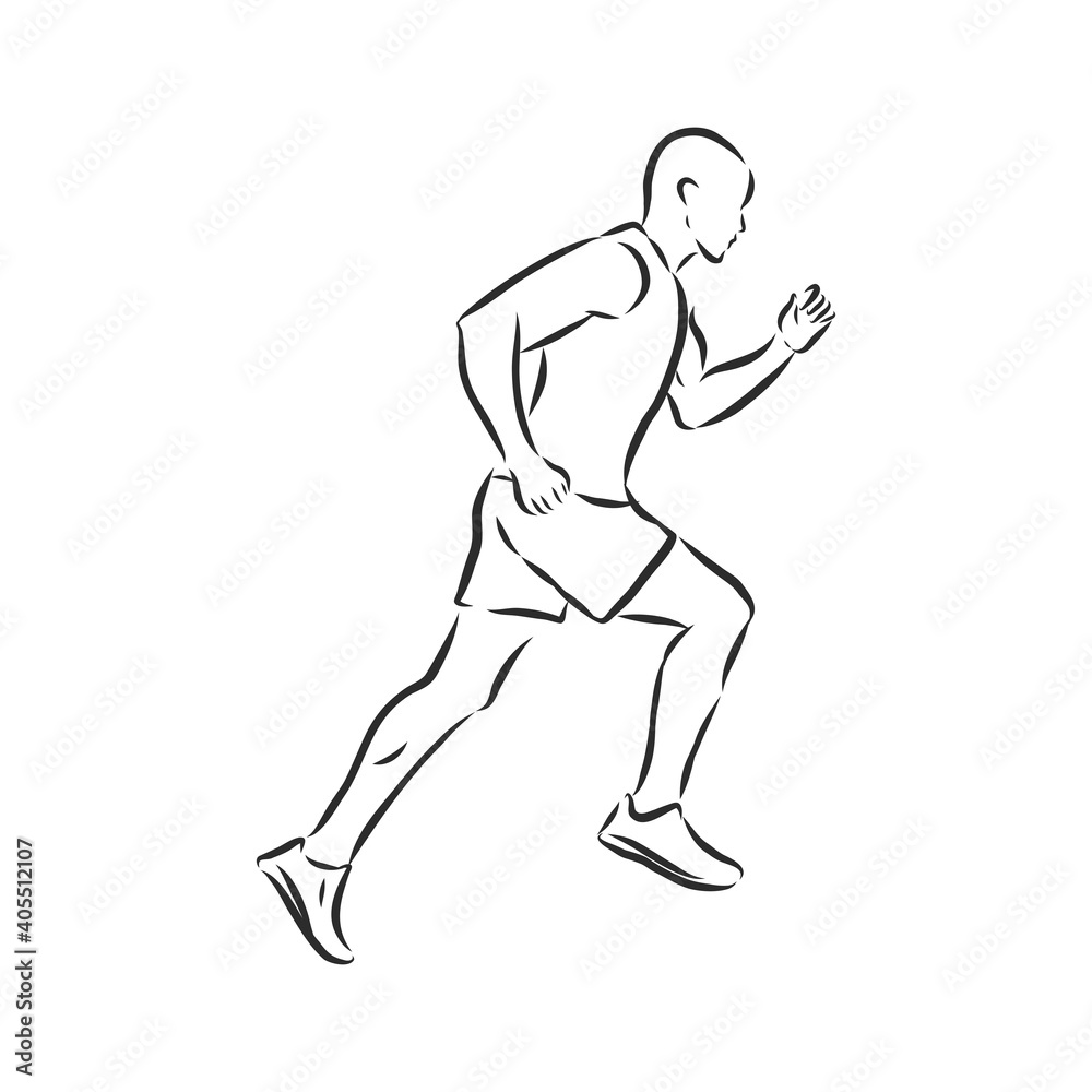 Vector illustration. Illustration shows a athlete. Running man. Sport. Athletics. running man vector sketch illustration