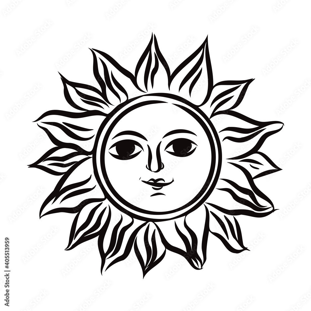 Symbol of the sun in ethnic Russian style a vector. slavic symbol of the sun vector illustration