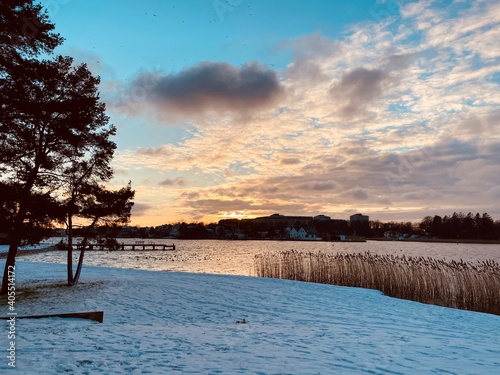 sunrise over the lake photo