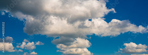 White clouds on the blue sky