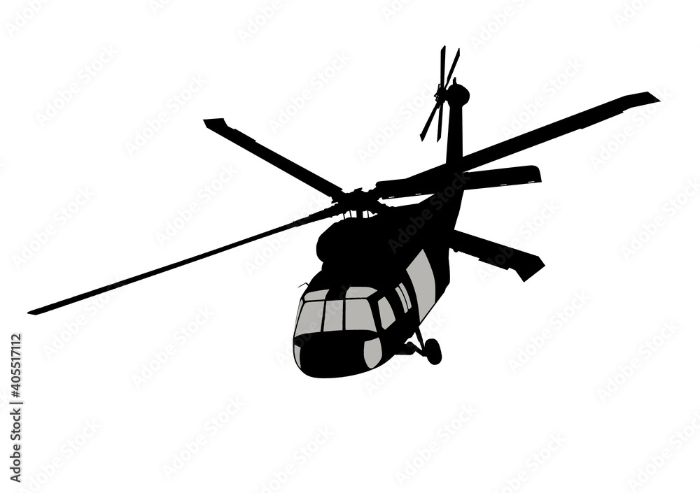 Fototapeta premium Helicopter vector silhouette