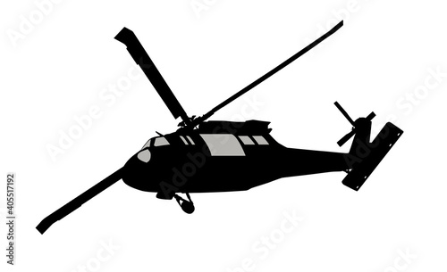 Helicopter vector silhouette