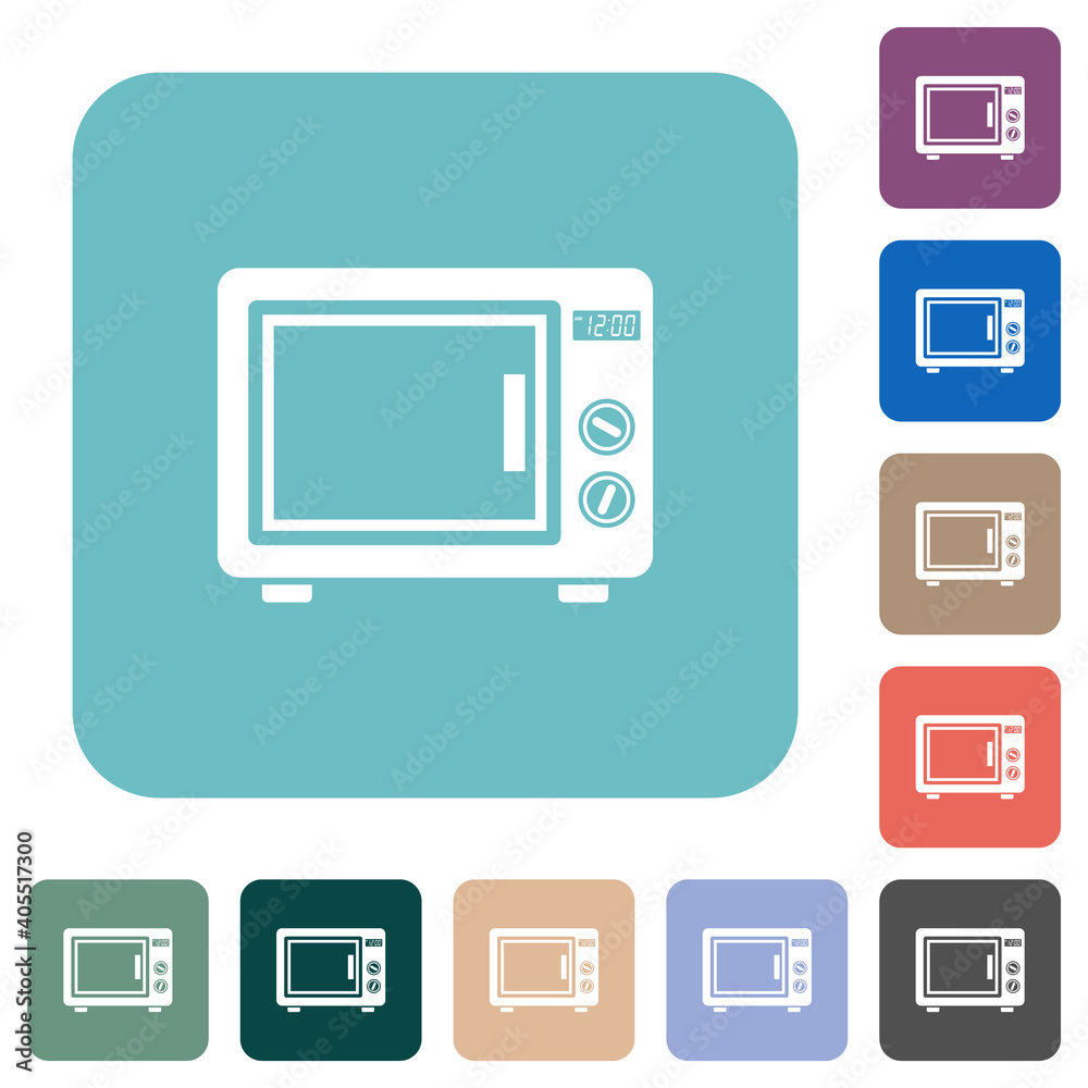 Microwave oven rounded square flat icons Microwave oven rounded square flat icons