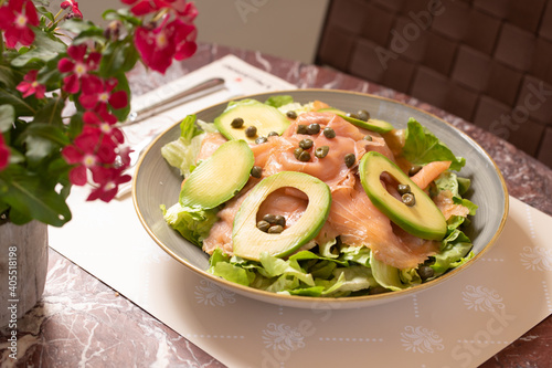 Avocado salmon salad