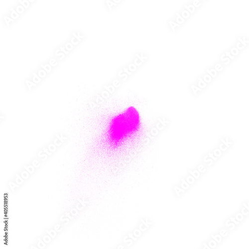 Beautiful pink watercolor spray brush isolated on white
