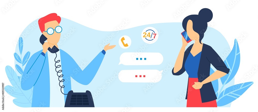 Customer support service, fix maintenance, contact us help desk vector illustration. Phone call technical support. Professional fixing. 24 7 contact center with tech administrator online. Customer support service, fix maintenance, contact us help desk vector illustration. Phone call technical support. Professional fixing. 24 7 contact center with tech administrator online.