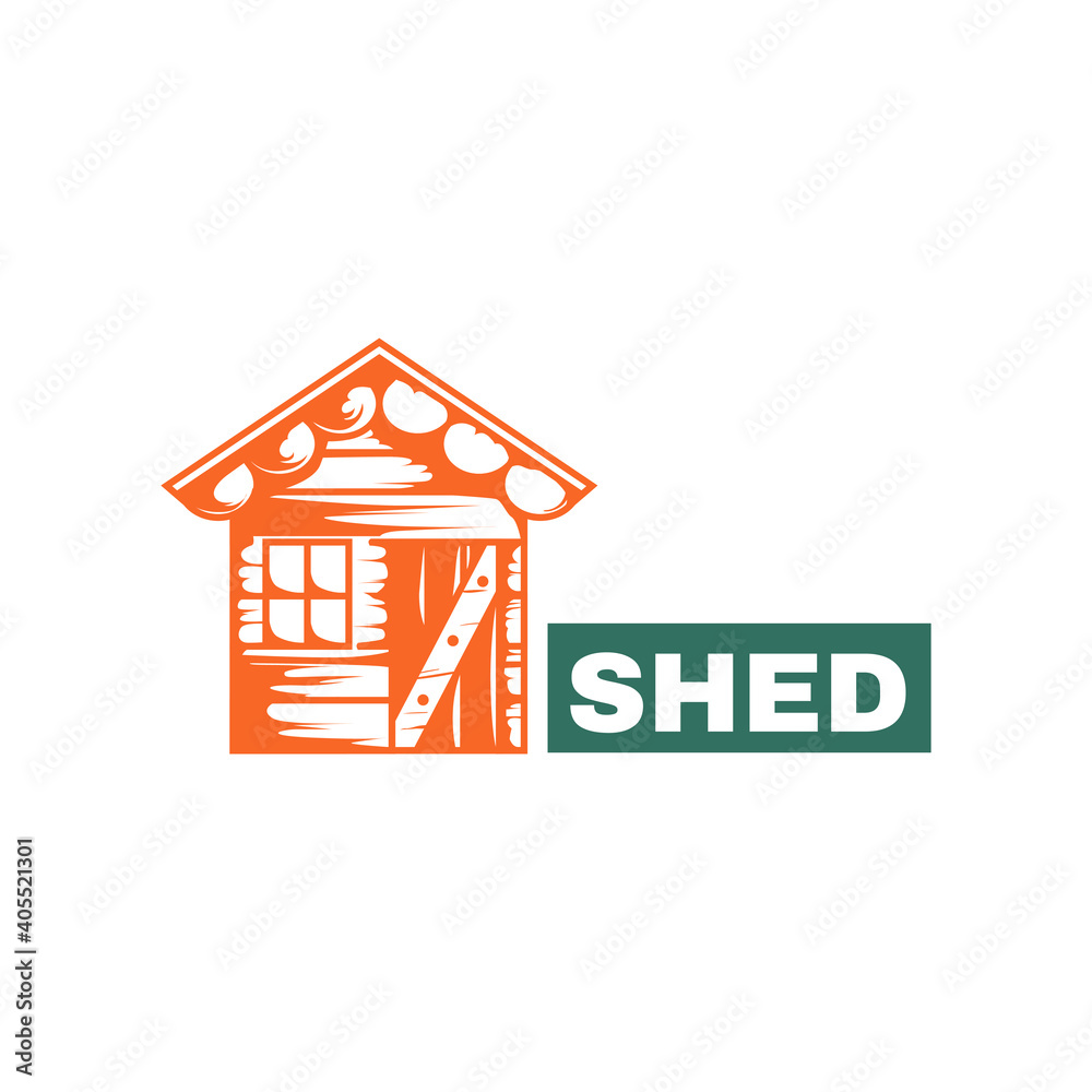 Vector illustration of a shed house icon made in a sketch style. Tool house, garden or farm work Vector illustration of a shed house icon made in a sketch style. Tool house, garden or farm work