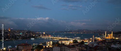 Night view and Galata Bridge in Istanbul