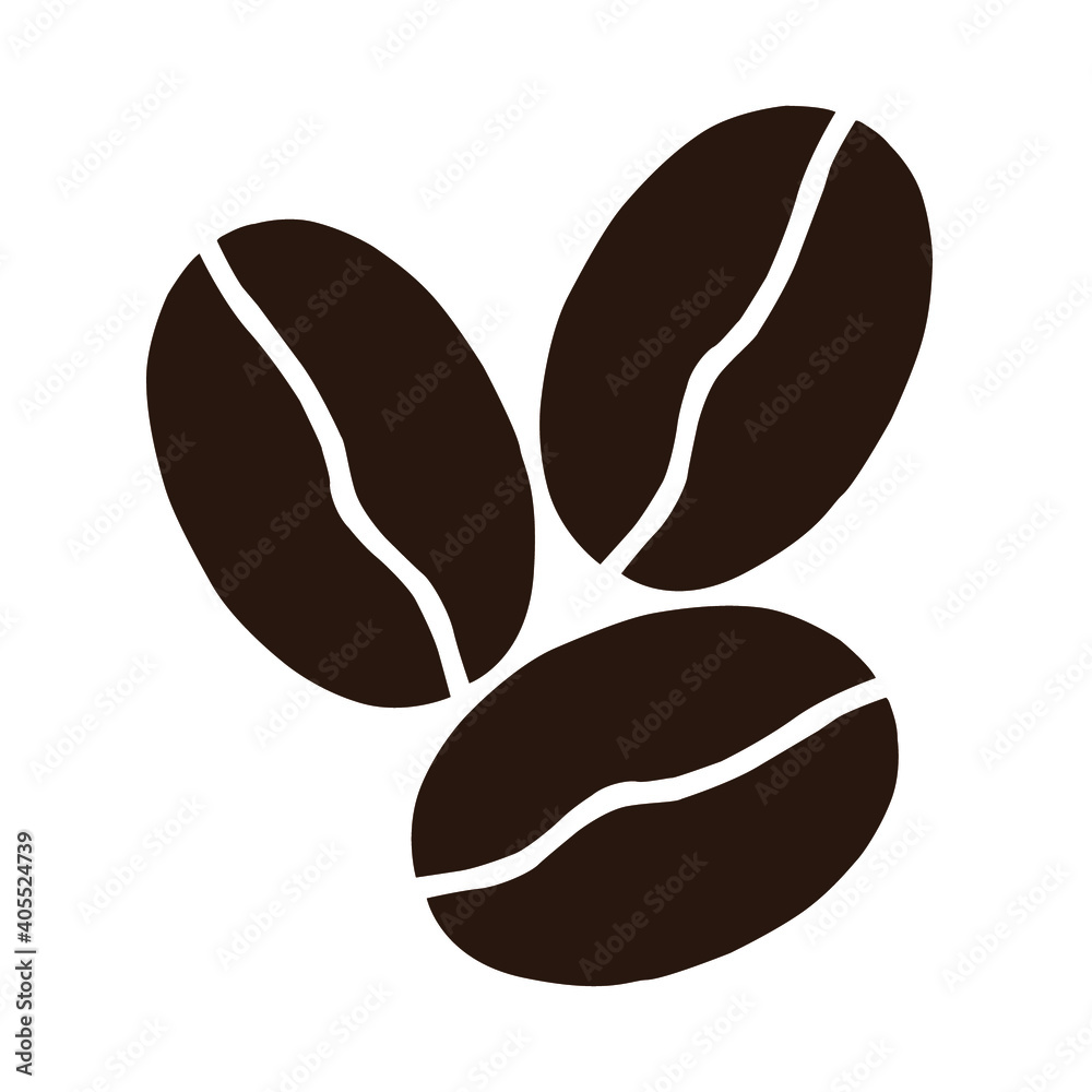 Vector illustration with a group of dark coffee beans Vector illustration with a group of dark coffee beans