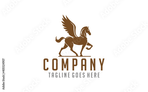 silhouette pegasus mythical creature horse with wings Usable For Business, Community, Industrial, Foundation, Security, Tech, Services Company.
